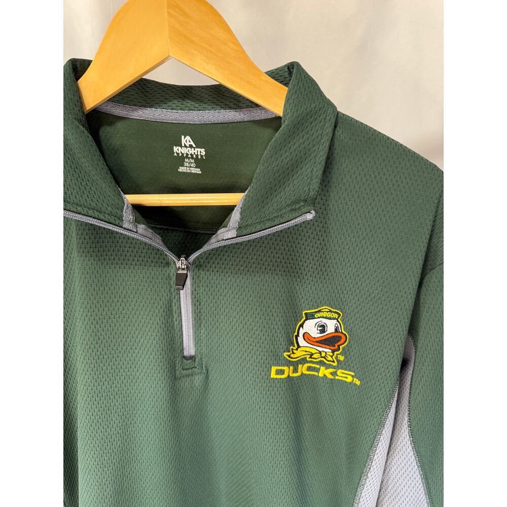 Oregon Ducks Knights Apparel Men’s M 38/40 Quarter Zip Pullover Green NCAA